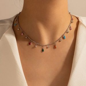 Multicolored Bohemian Teardrop Necklace